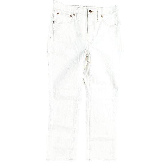 Madewell Slim Demi-Boot Bootcut Denim Jeans Button Fly Cream Size 28 - Picture 4 of 9